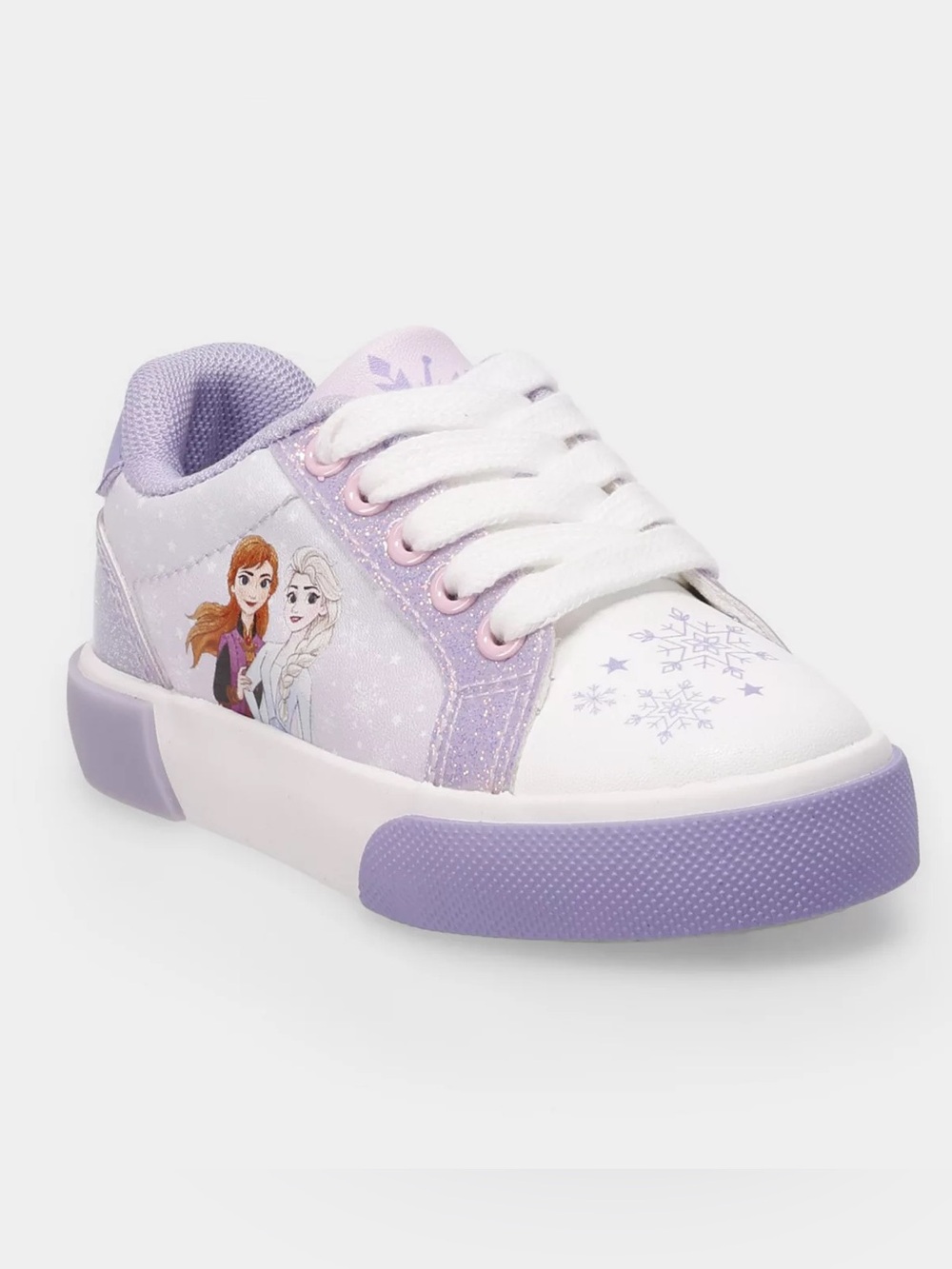 Disney's Frozen Toddler Girls Lace-Up Sneakers With Glitter Accents NEW